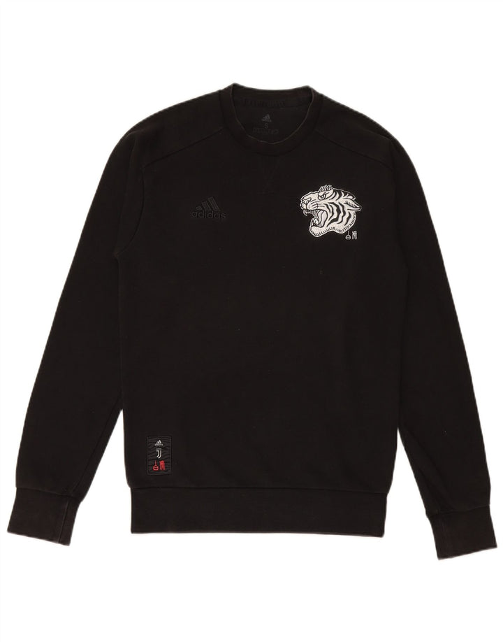 ADIDAS Hombre Graphic Sudadera Jumper Pequeño Negro