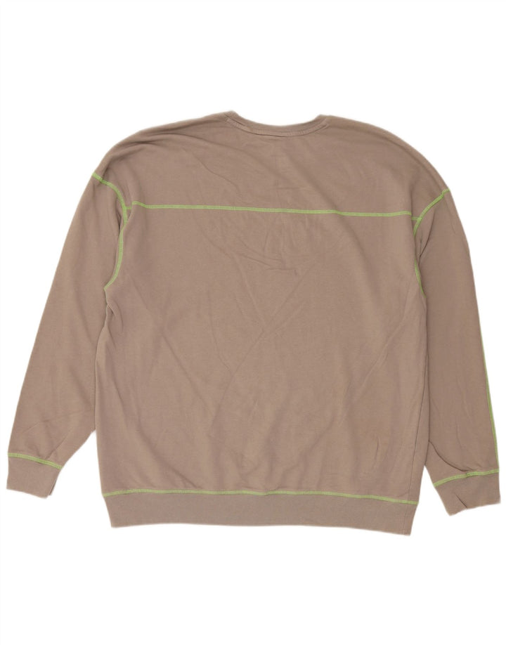 Calvin Klein Top gráfico para hombre de manga larga de algodón marrón grande