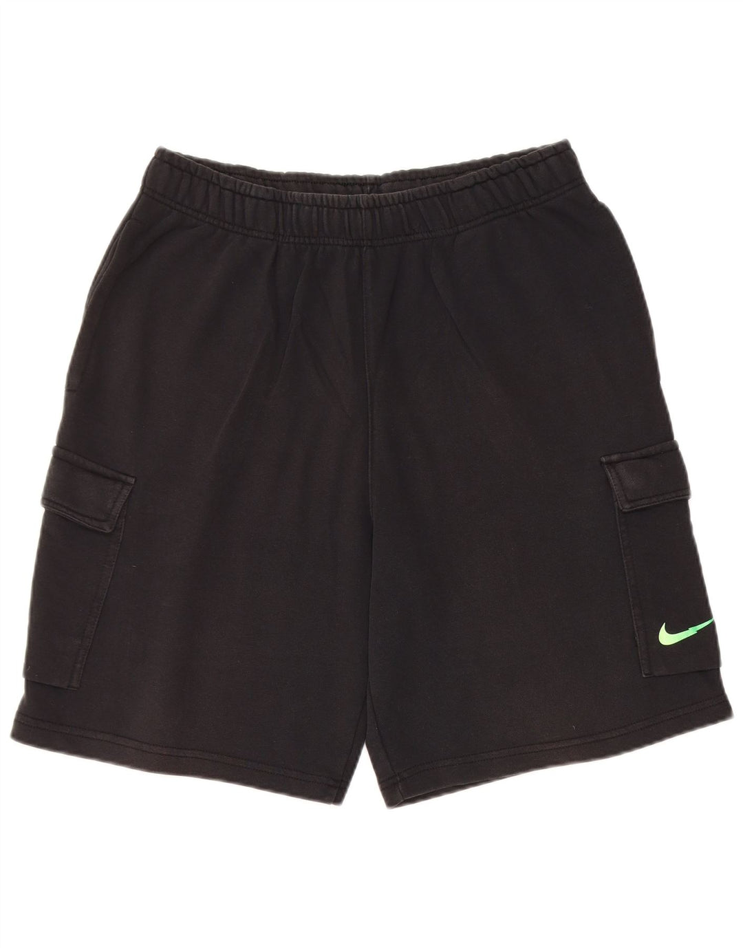 Nike Pantalones cortos deportivos de ajuste estándar para hombre, algodón negro mediano