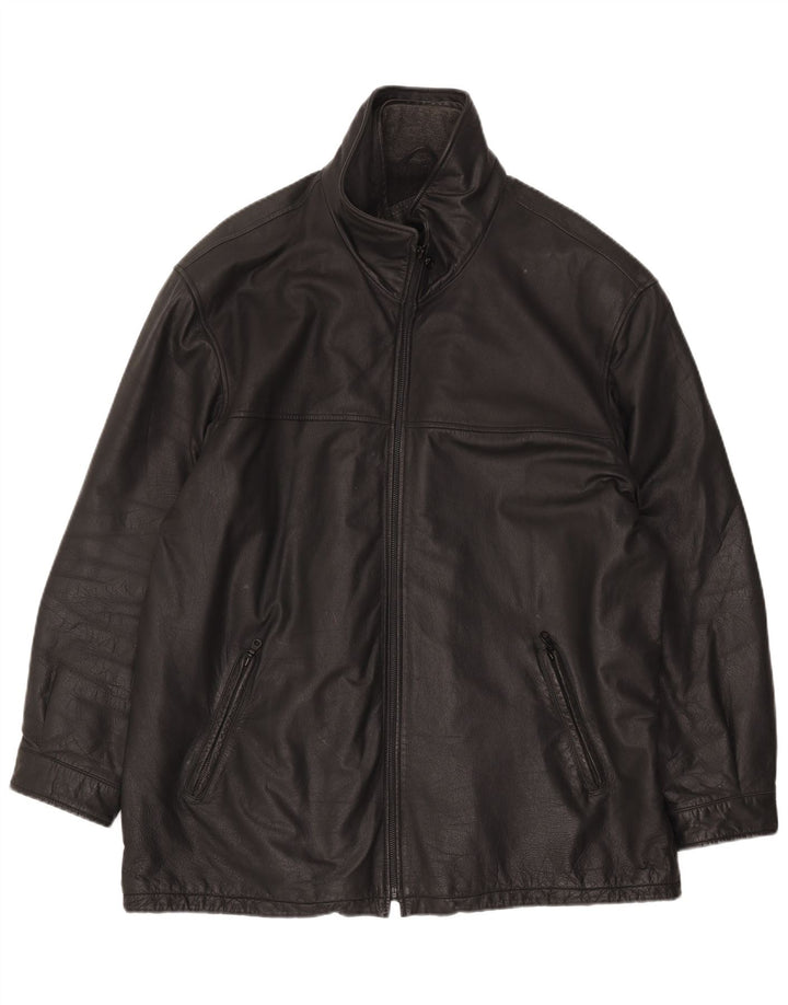 Canda Chaqueta de cuero para hombre UK 42 XL Cuero negro