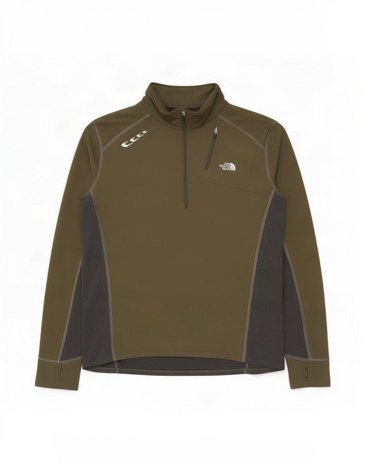 The North Face Sudadera con cremallera y cuello en color caqui para hombre