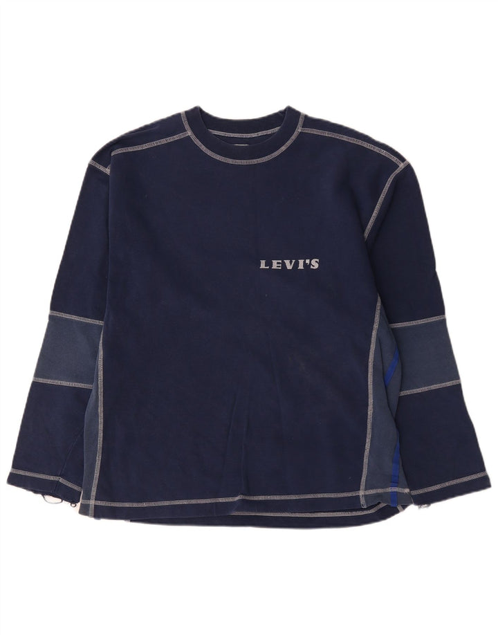 Levi's Hombre Top Manga Larga Algodón Colorblock Azul Marino Medio
