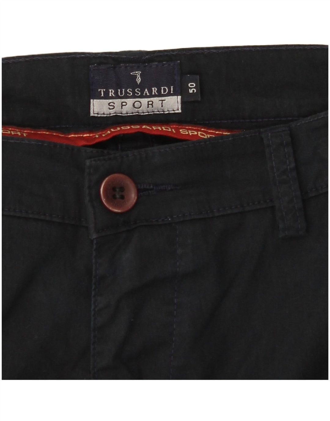 TRUSSARDI Pantalón chino recto para hombre IT 50 Large W30 L31 Azul marino