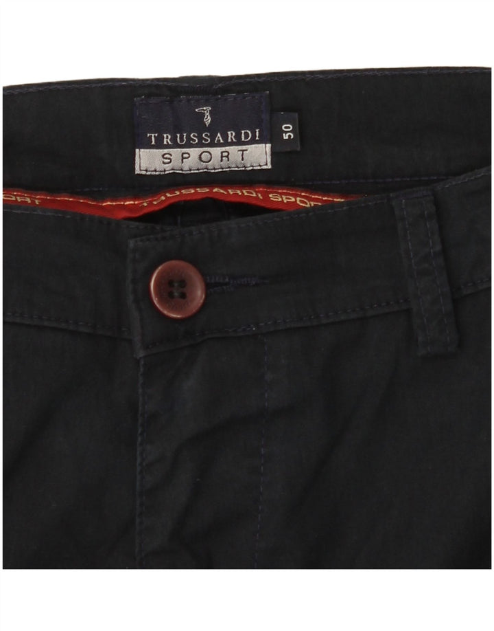TRUSSARDI Pantalón chino recto para hombre IT 50 Large W30 L31 Azul marino