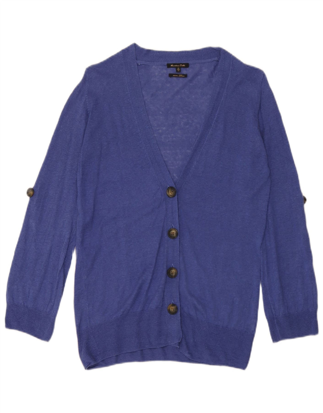 Massimo Dutti Cárdigan Mujer UK 12 Medium Azul Lino