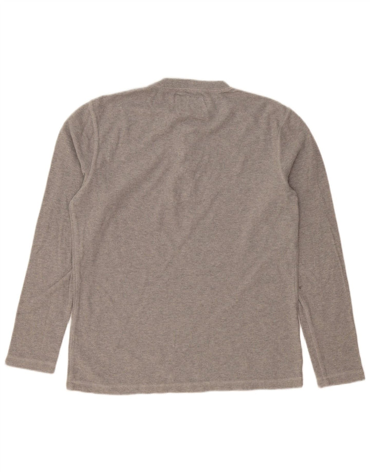 SUPERDRY Hombre Top Manga Larga Gris Medio