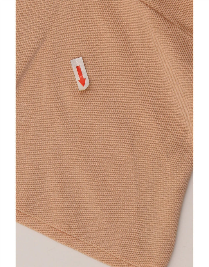Zara Mujer Top Manga Larga UK 8 Small Viscosa Beige