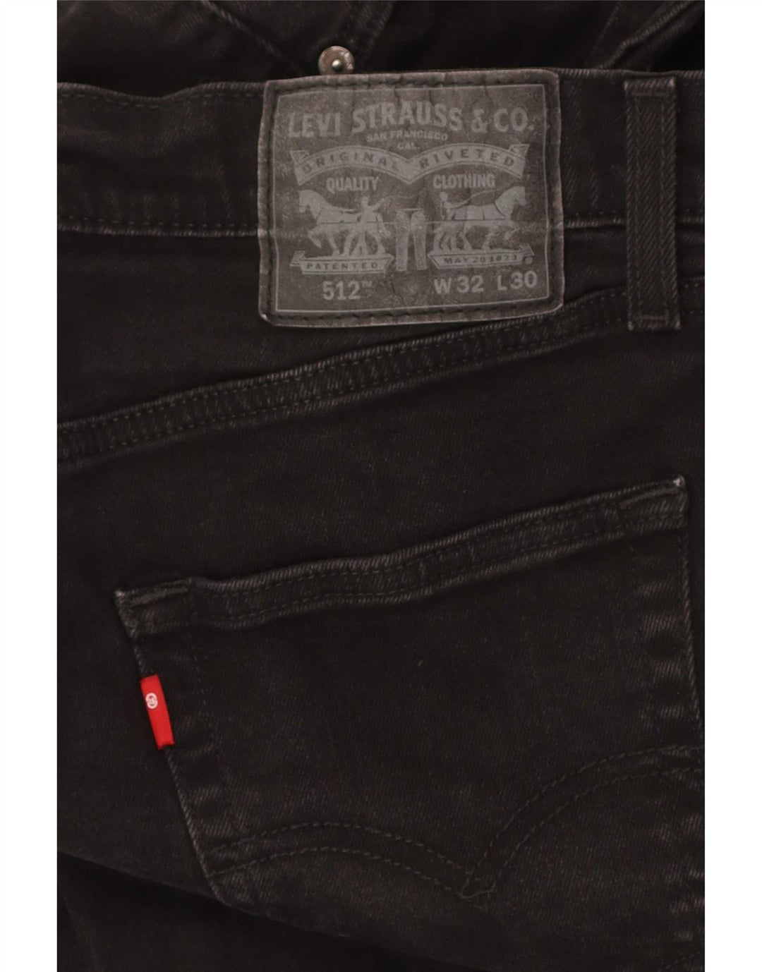 Levi's Hombre 512 Slim Jeans W32 L30 Algodón Negro