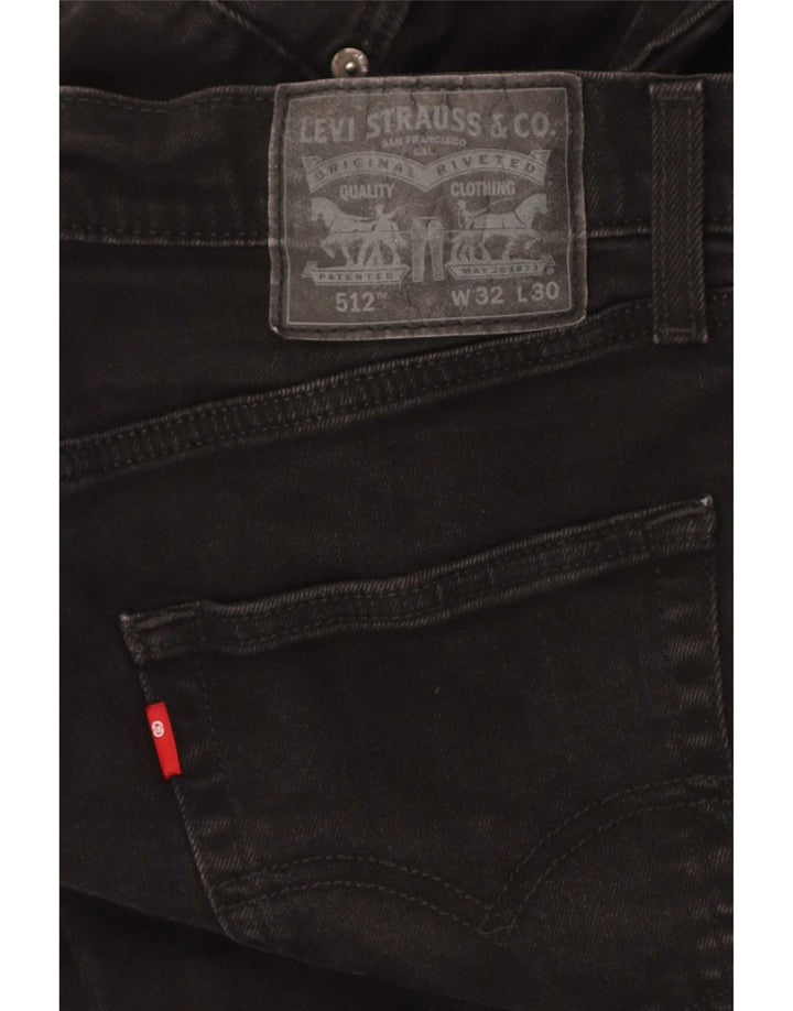 Levi's Hombre 512 Slim Jeans W32 L30 Algodón Negro