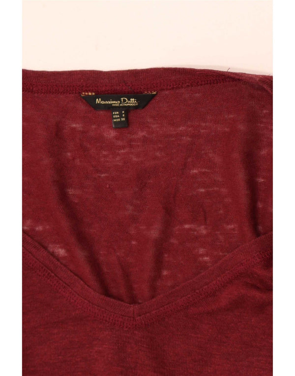 Massimo Dutti Camiseta Mujer Top UK 10 Small Borgoña