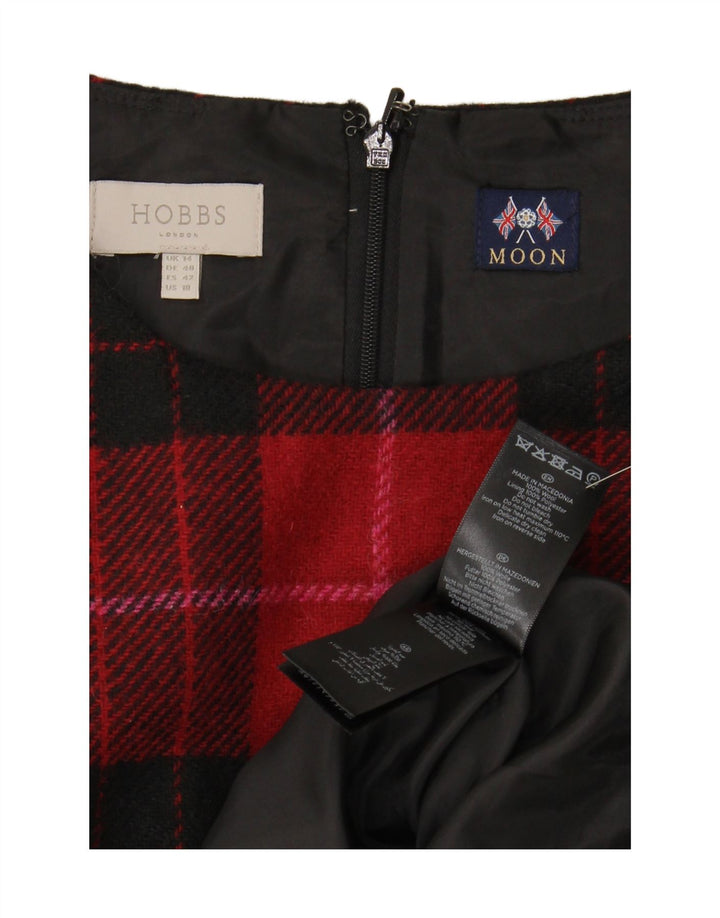 HOBBS Vestido recto sin mangas para mujer UK 44 Large Red Check