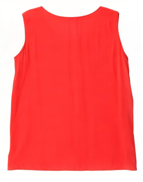 ELENA MIRO Blusa sin mangas para mujer UK 46 Large Seda roja