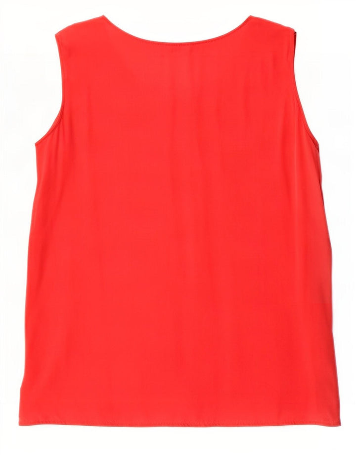 ELENA MIRO Blusa sin mangas para mujer UK 46 Large Seda roja