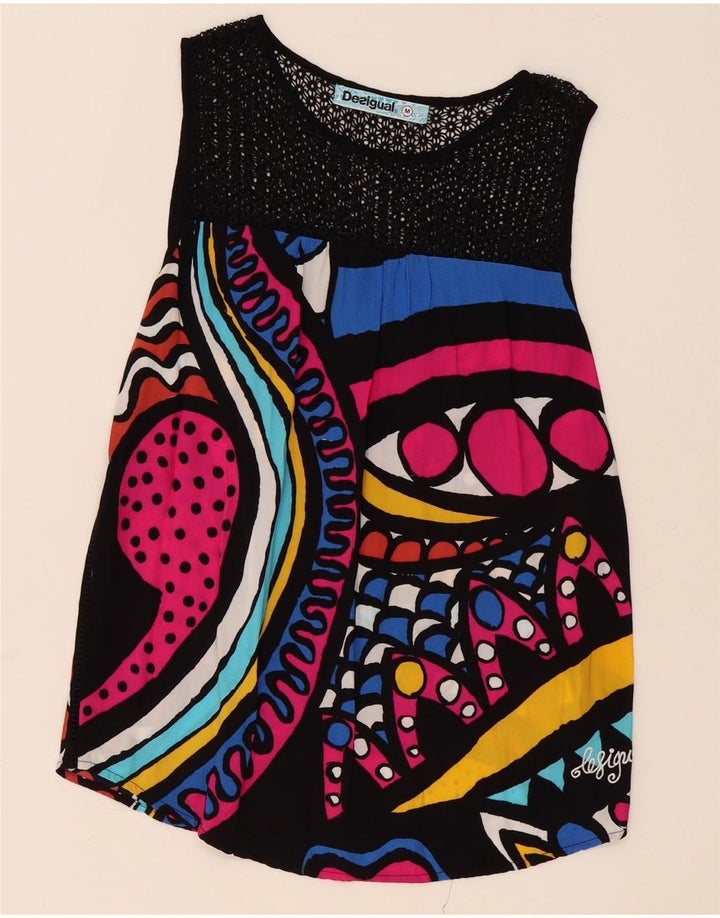 Desigual Top tipo túnica gráfico para mujer UK 40 Medio Multicolor Geométrico