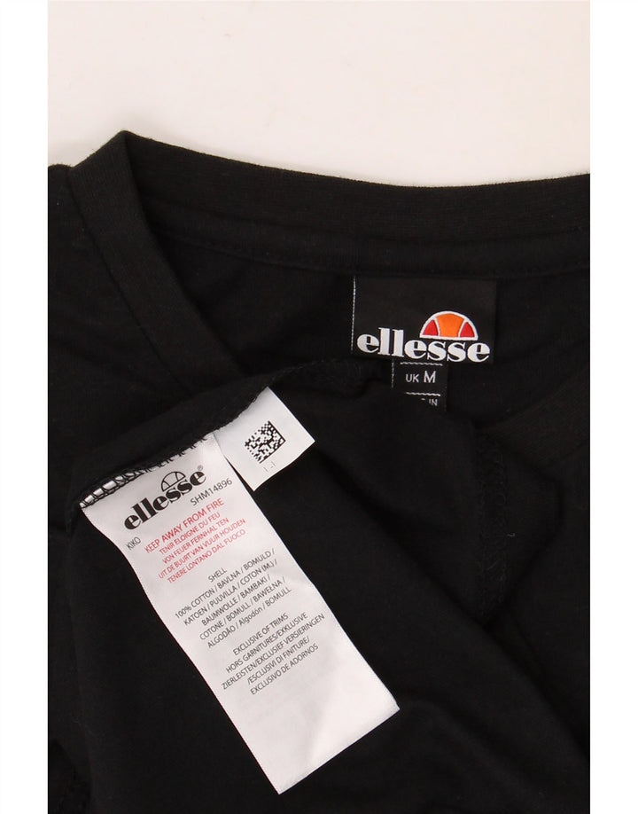 ELLESSE Camiseta gráfica para hombre Top Medium Black Cotton