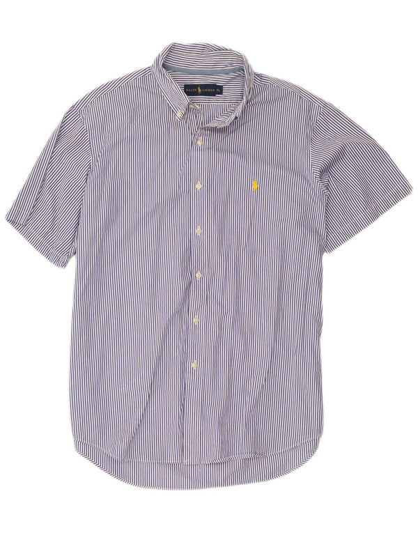 Ralph Lauren Camisa Manga Corta Hombre XL Algodón Rayas Azul