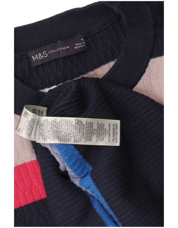 Marks & Spencer Jersey de Cuello Redondo para Mujer UK 40 XL Multicolor