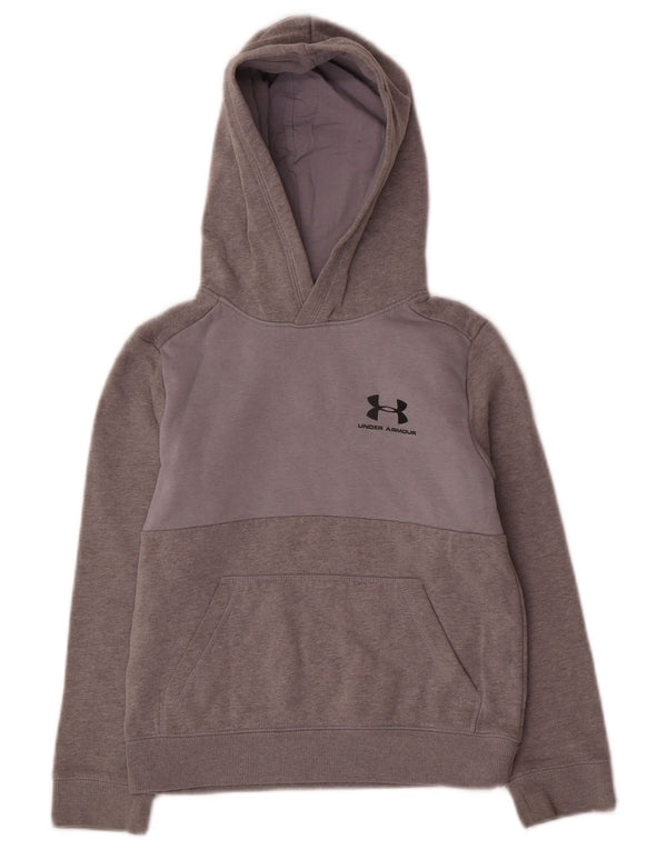 Under Armour Sudadera con capucha Cold Gear para niños de 7 a 8 años, talla pequeña, gris