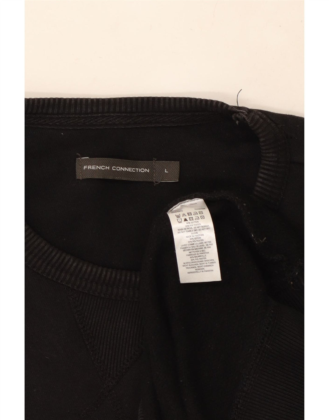 FRENCH CONNECTION Sudadera con capucha para hombre, jersey, talla grande, algodón negro