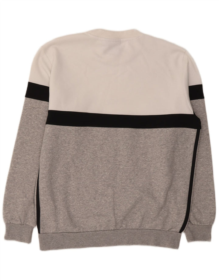 Sudadera con estampado gráfico Adidas para hombre, jersey de poliéster con bloques de color blanco mediano