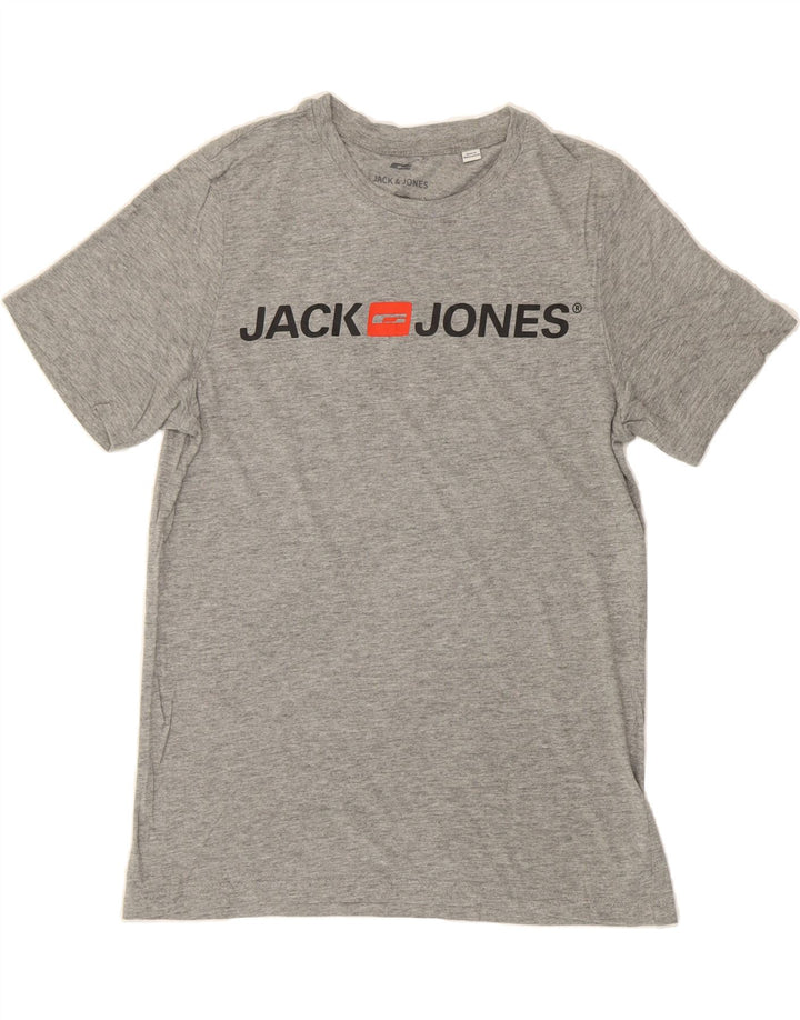 JACK & JONES Mens Graphic T-Shirt Top XS Grey Vintage Jack & Jones and Second-Hand Jack & Jones from Messina Hembry 