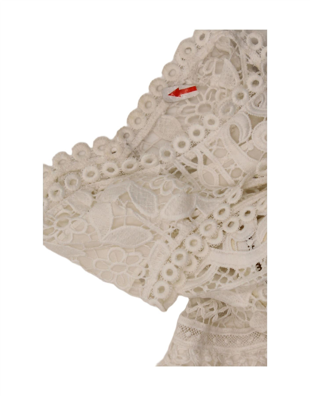 Guess Vestido escalonado de encaje sin mangas para mujer UK 42 Poliéster blanco mediano