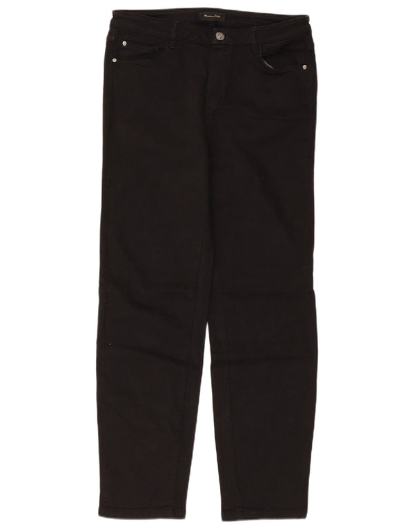 Massimo Dutti Pantalones Casuales Rectos Mujer EU 38 Small W28 L28 Negro