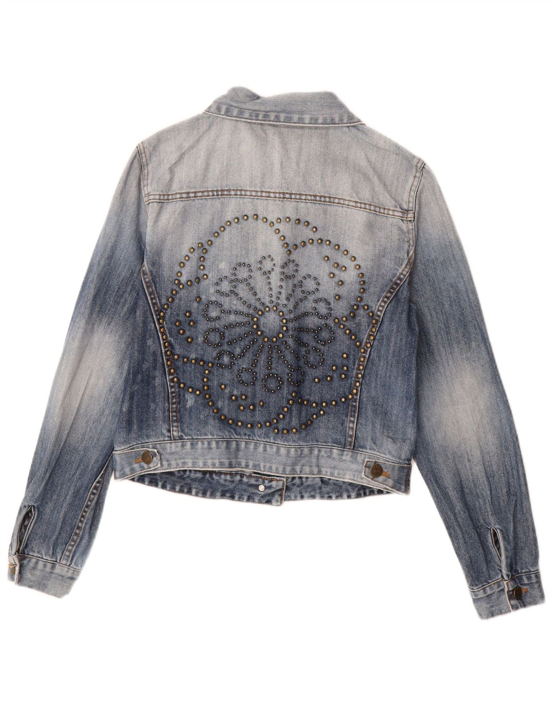 Naf Naf Chaqueta vaquera para mujer UK 40 Algodón floral azul medio