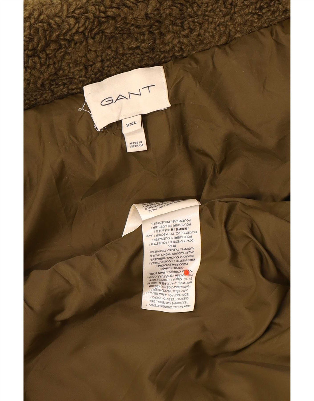 Gant Chaqueta polar para hombre UK 46 3XL Caqui Poliéster