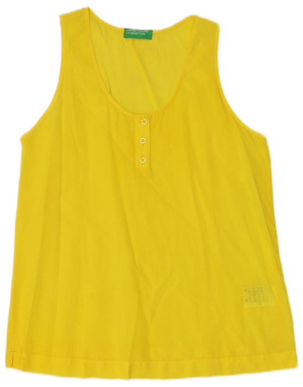 Benetton Blusa Sin Mangas Mujer UK 6 XS Modal Amarillo