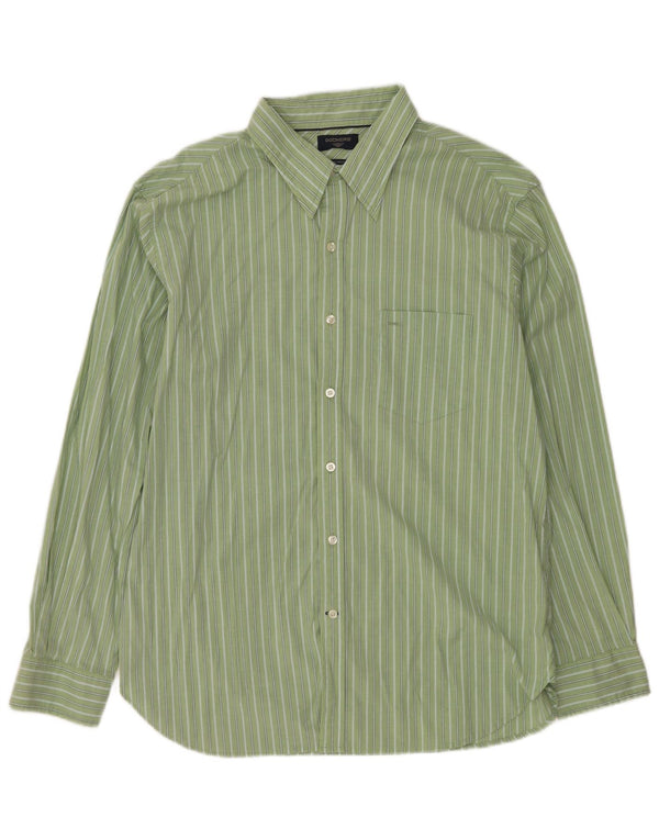 DOCKERS Camisa Hombre XL Algodón Rayas Verdes