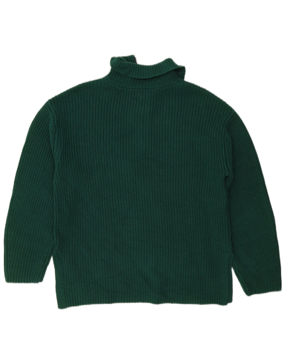 Marks & Spencer Jersey con cuello y cremallera para hombre de algodón verde medio