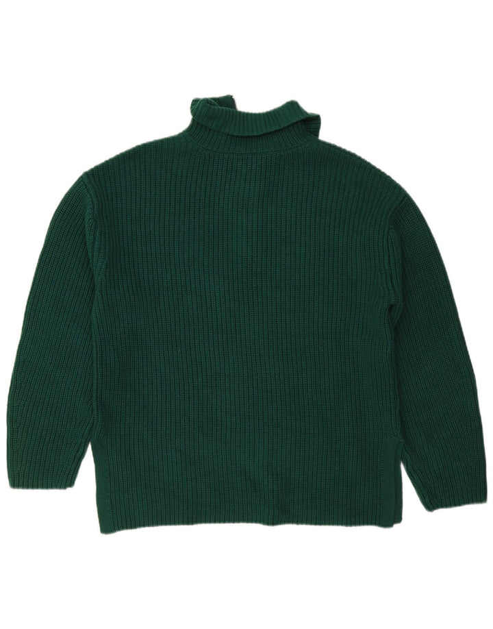 Marks & Spencer Jersey con cuello y cremallera para hombre de algodón verde medio