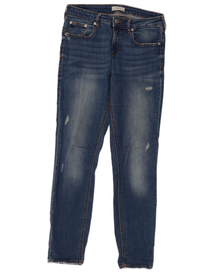 ZARA Vaqueros ajustados desgastados para mujer EU 38 Small W28 L28 Azul