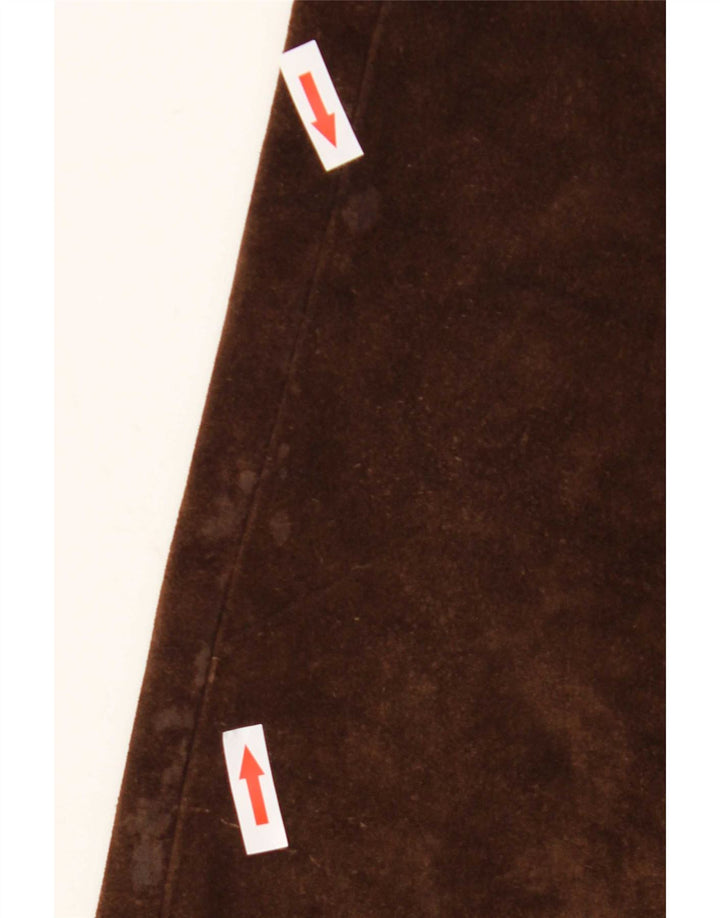 Pantalones de gamuza acampanados vintage para mujer W30 L32 Marrón