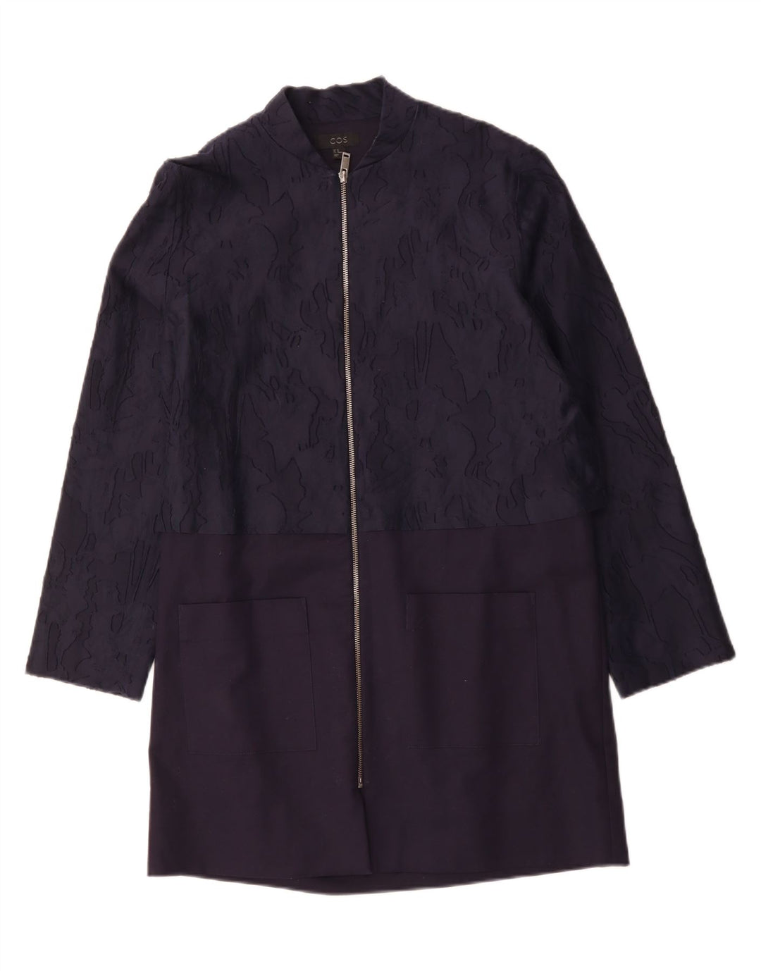 Abrigo para mujer COS EU 40 Algodón de camuflaje azul marino mediano