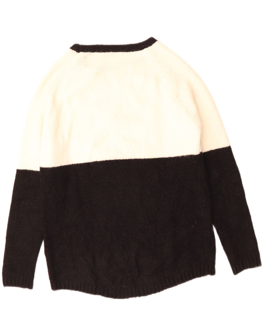 ZARA Jersey con cuello barco para mujer, talla S, Acrílico negro, color block