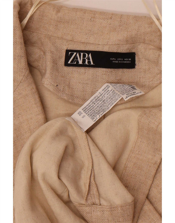 Zara Mujer Abrigo Extragrande UK 46 Grande Viscosa Beige