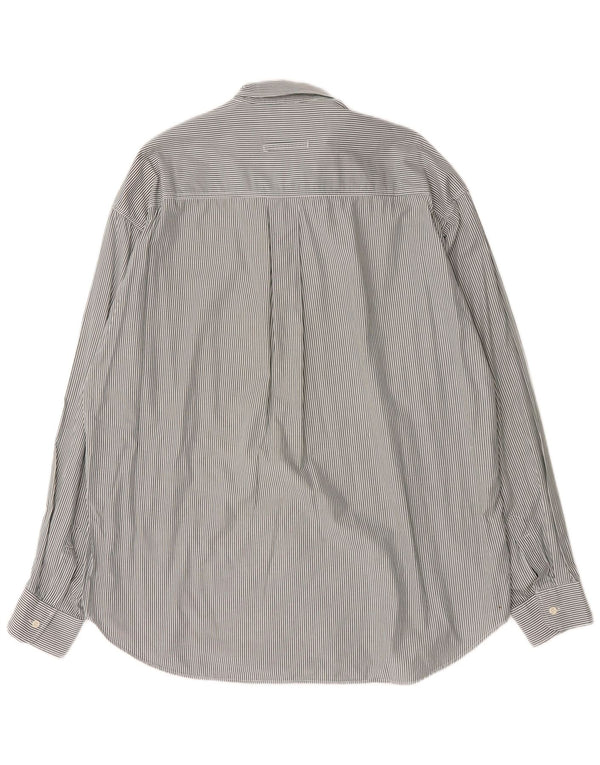 Camisa Hombre Trussardi Jeans XL Algodón Rayas Verdes