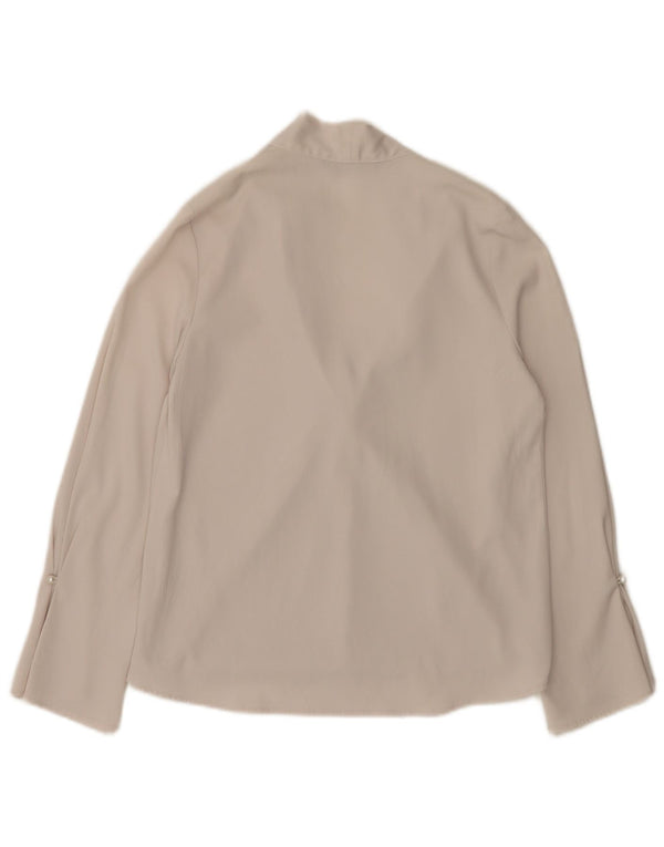 Zara Blusa extragrande de manga larga para mujer UK 6 XS Blanco