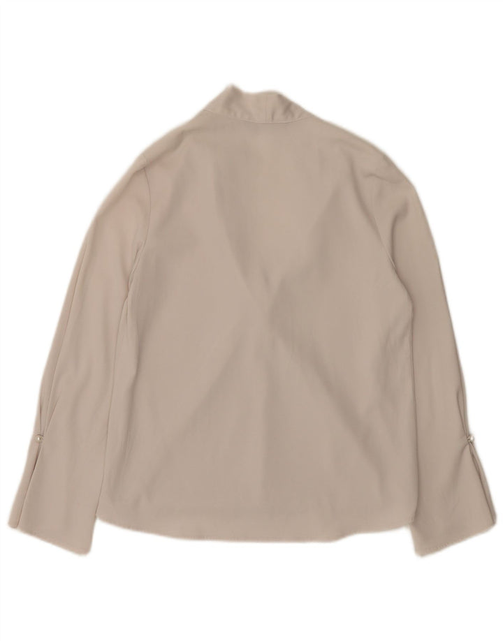 Zara Blusa extragrande de manga larga para mujer UK 6 XS Blanco
