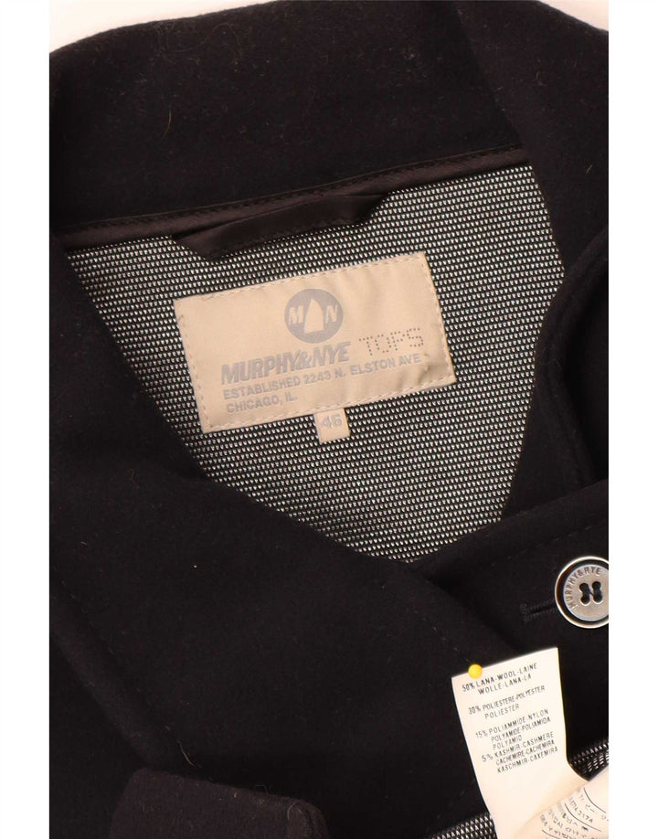 Murphy & Nye Abrigo cruzado para mujer IT 46 Lana azul marino grande