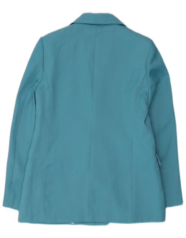 Zara Mujer Chaqueta Blazer De Doble Botonadura UK 10 Small Poliéster Azul