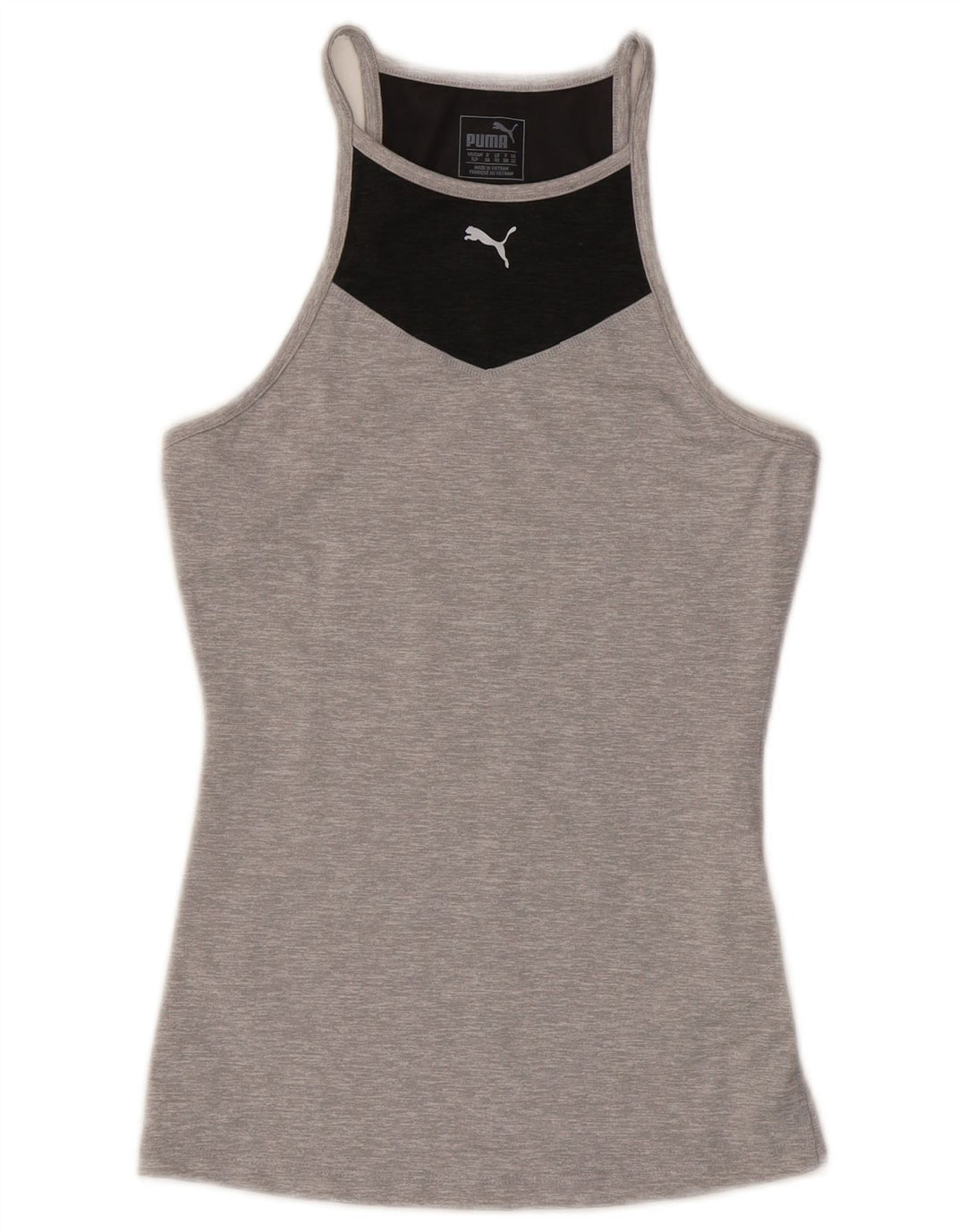 Puma Mujer Chaleco Top UK 10 Pequeño Gris Colorblock Poliéster