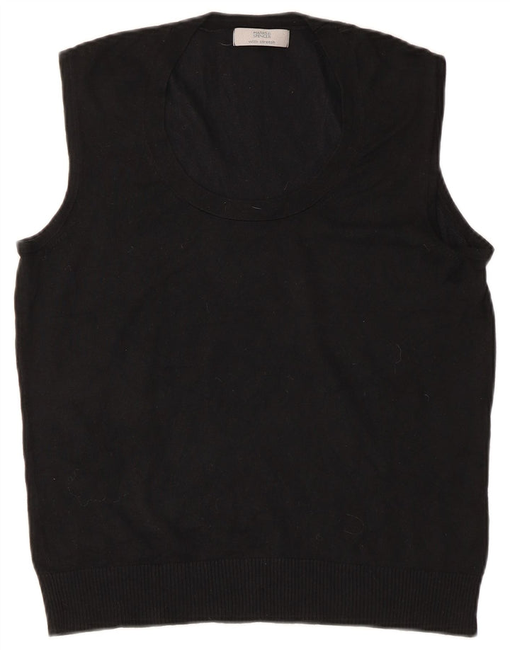 Marks & Spencer - Camiseta sin mangas para mujer, talla 40, talla grande, viscosa negra