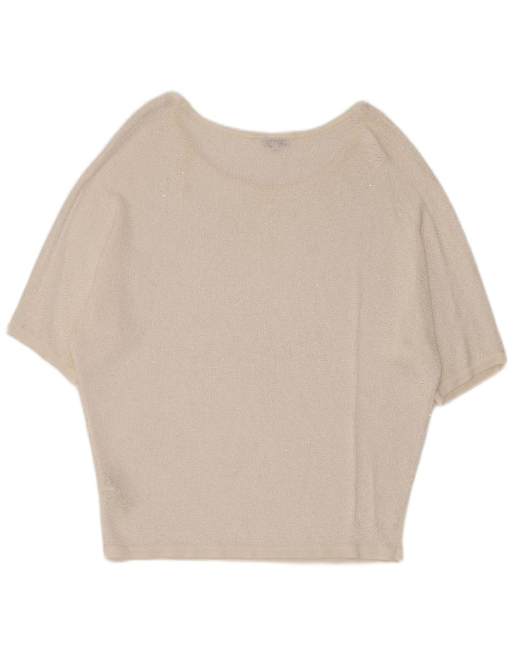 Phase Eight Suéter tipo jersey de gran tamaño con cuello barco para mujer Reino Unido 40 Mediano Blanco