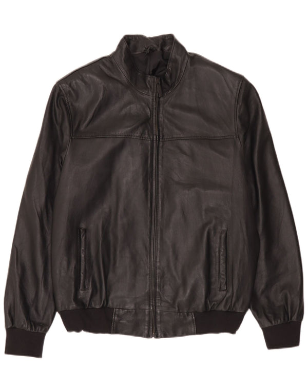 Vintage chaqueta de cuero para hombre Reino Unido 44 2XL negro