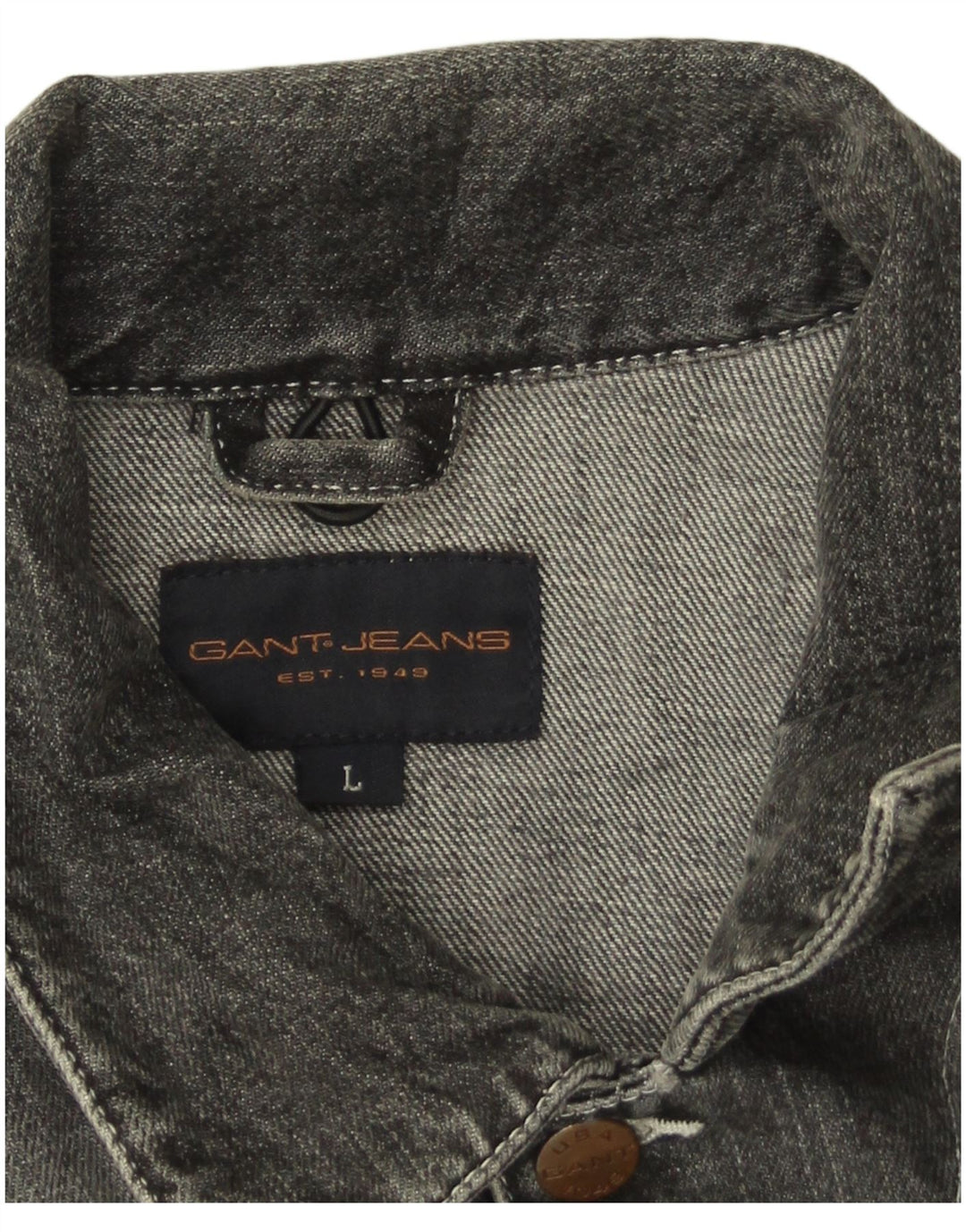Gant Chaleco vaquero para hombre Reino Unido 40 Grande Gris Algodón