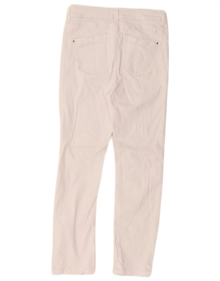 Marks & Spencer Vaqueros ajustados para mujer UK 12 Medium W30 L27 Algodón blanco