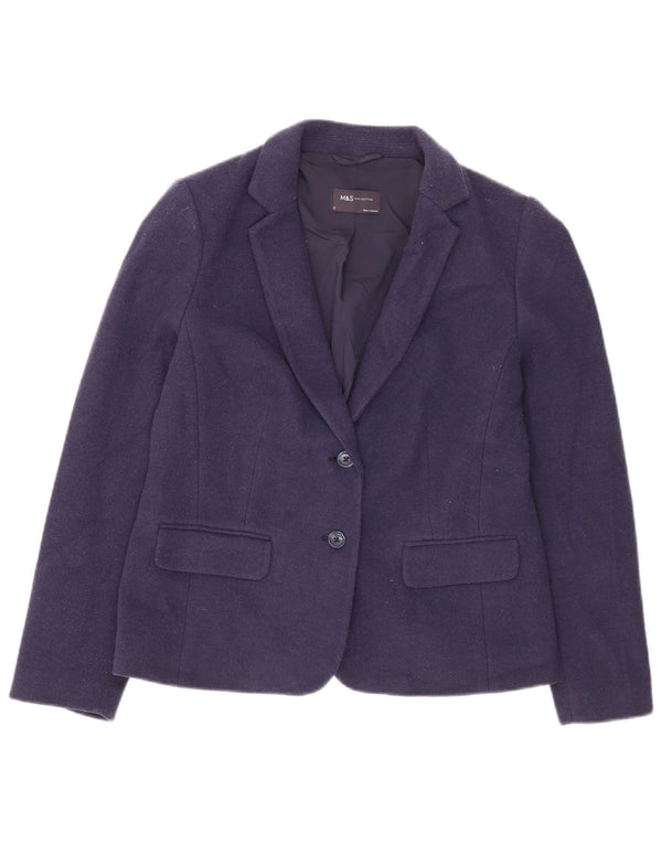 Marks & Spencer Chaqueta Blazer de 2 Botones para Mujer UK 42 Azul Marino Mediano